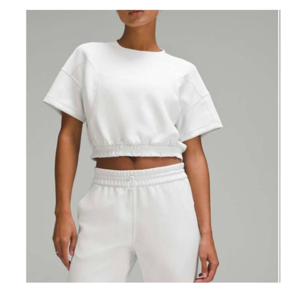 Lululemon Softstreme Gathered T-Shirt Womens 4 Short Sleeves Relaxed Fit W3FO6S